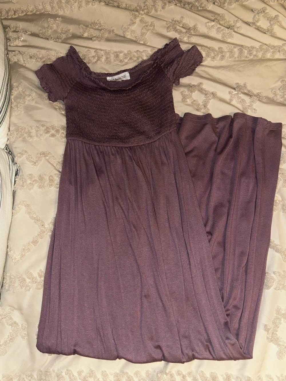 Pink Rose Mauve Smocked Top